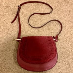 Vince Camuto Kiri Suede/Leather Saddle Bag